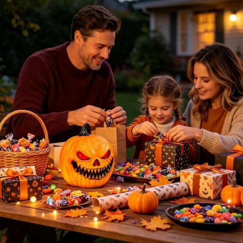 Decoración LED Halloween sin cables para evitar zonas apagadas en pasillos con sonido 3