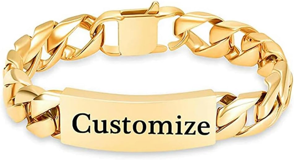 Cremation Urn Bracelet Stainless Steel for Pet Dog Ashes Buckle Design Waterproof Customized Present to Women Men Jewelry Urns-Gold-22cm