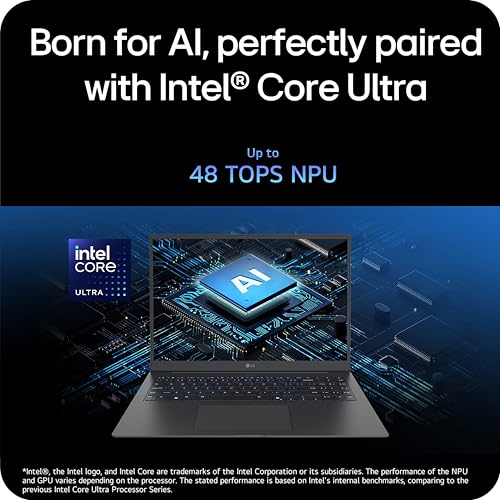 Image of LG gram 16-inch Thin and Lightweight Laptop Computer, Copilot+ PC, Intel Evo Edition Powered by Intel Core Ultra9 288V Processor, Windows 11 Home, 32GB RAM, 2TB SSD - Obsidian Black