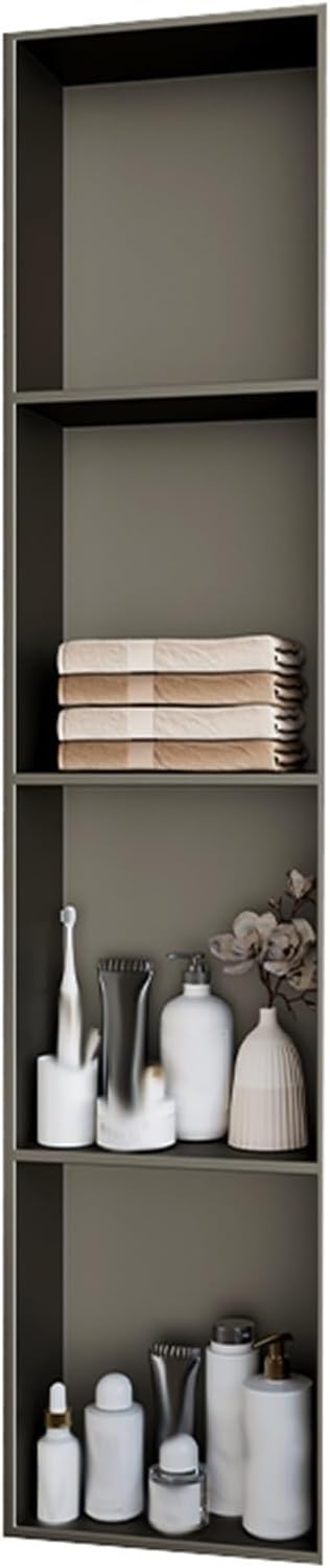 MYUYEE Stainless Steel Niche,No Tiles Required Niches With Shelves Bathroom Storage Niches Recessed Shower Shelf (Grey 28X120Cm)