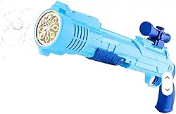 Pistola Lança Bolhas de Sabão Automática Brinquedo Infantil Soprador de Bolhas Presente para Dia das Crianças e Aniversário (Azul 12)