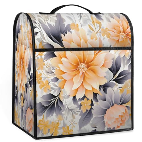Mexpekil Funda para batidora de soporte de flores bohemias de 5 a 8 cuartos de galón, fundas antipolvo para electrodomésticos de cocina con asa superior y bolsillos, accesorios universales para