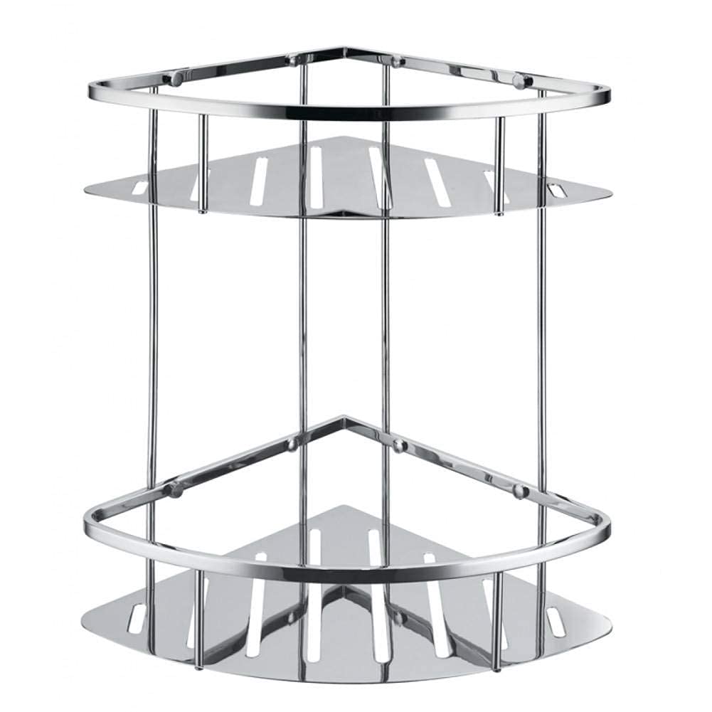 Towel Shelf Bathroom Corner Stand 304 Stainless Steel Triangle Double Shower Caddy Brushed Nickel Double Corner Basket Storage