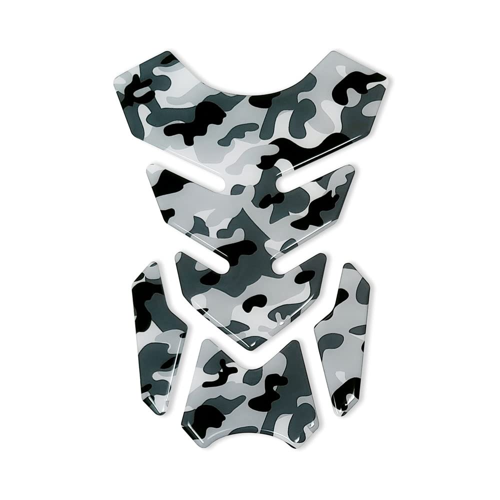 4R Quattroerre.it 18166 Adhesive 3D Tank Pad, Full, Mimetic Grey