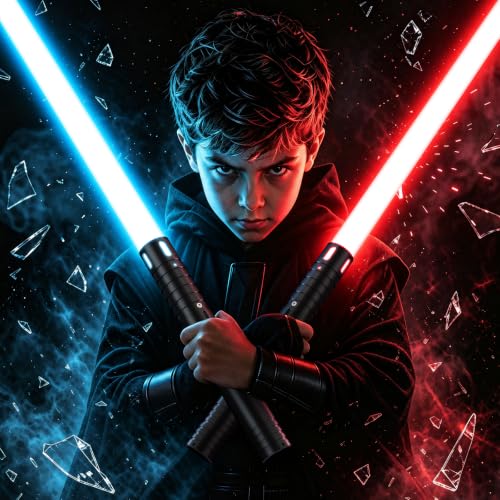 Laserschwert Kinder, RGB 15 Farben 2 in 1 Lichtschwert, Duell Lightsaber mit 4 Modi und Sounds,...