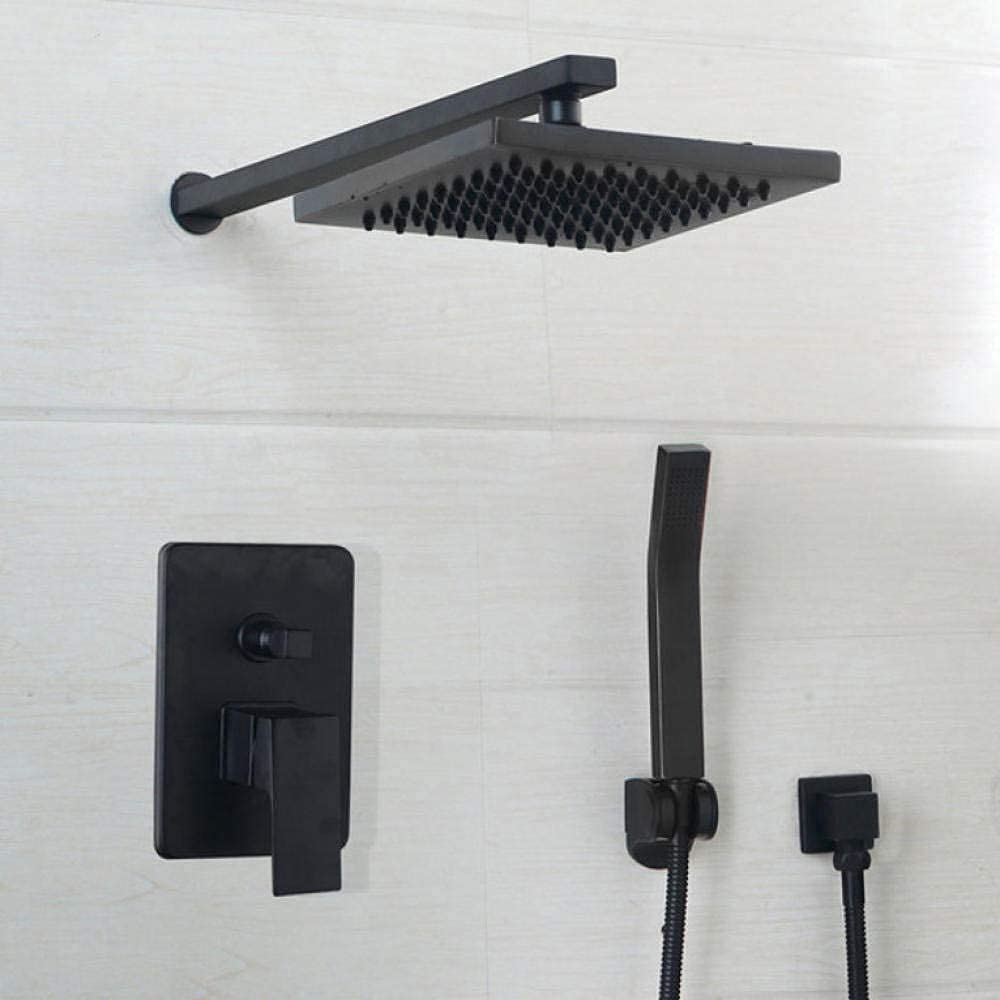 Ensembles muraux noirs de luxe avec colonne de douche effet pluie 8 pouces