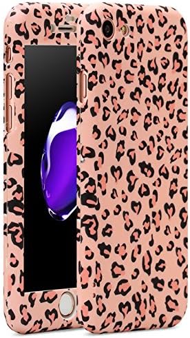 iPhone 7 case, Vancer Full Body Protection [360 Degree All-around] Series, Hard Slim Premium shockproof Cover with Tempered Glass Screen Protector for iPhone 7(4.7) (Pink Leopard)