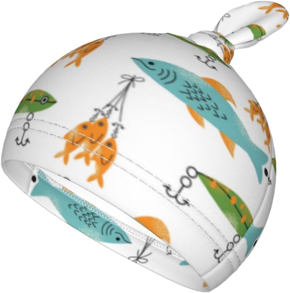 Fishing Baby Stuff Swaddle Blankets Beanie Hat Sets, Soft and Stretchy Newborn Fishes Blanket Swaddle Sack for Baby Shower Infant Boy and Girl - Image 8