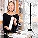 QWORK Rotating Jewelry Display Stand with Hooks - Black 3 Tiers Metal Adjustable Height Holders for Necklace, Earrings, Key Rings
