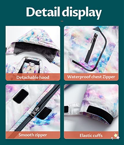 CREATMO US Girl's Waterproof Ski Jacket Warm Winter Snow Coat Windproof Snowboarding Rain Jacket