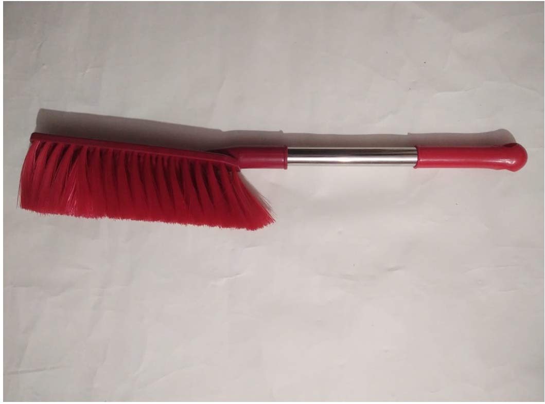 Autofetch Plastic Car Cleaning Brush Fitted with Steel Pipe (Red) for Seats/Carpets/Mats with Hard and Long Bristles (Red) for Honda Civic
