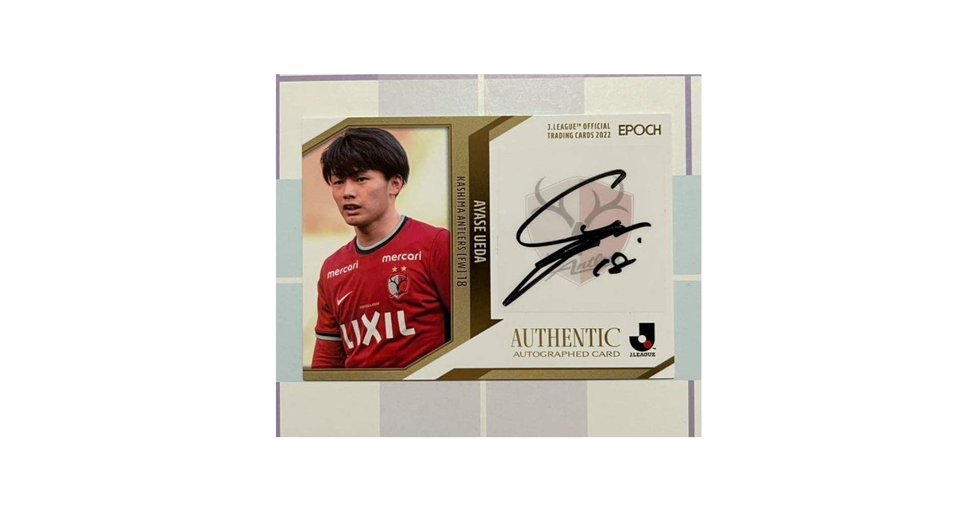 EPOCH 2022 Jリーグ 上田綺世 5/5 直筆サインカード 2022 Jカード 上田綺世 直筆サインカード #01/55 55枚限定 良番