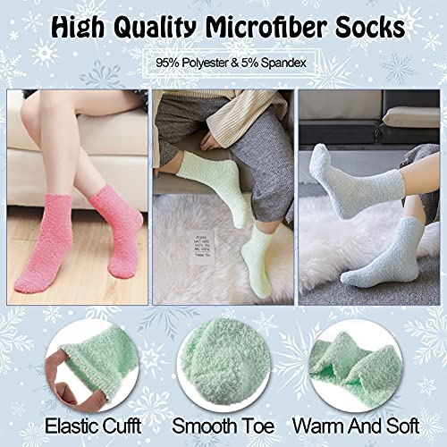 Image of LANLEO 5 /6 Pairs Womens Super Soft Fuzzy Plush Warm Winter Home Sleeping Slipper Socks