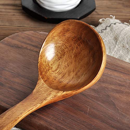 Fjnatinh A101 Wooden Ladle. Long Handle Ladle Utensils For Soup.Handmade thumb #4