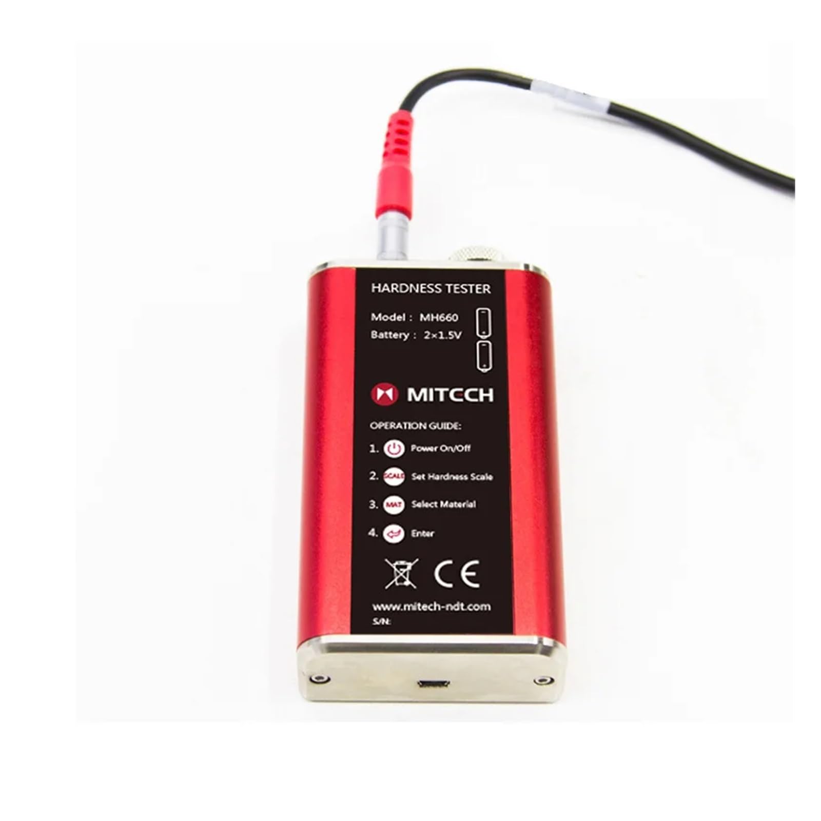 Duromètre Portable Leeb MH660, Plage De Mesure: 170 À 960HLD, Avec Imprimante Thermique Bluetooth En Option.(No printer)