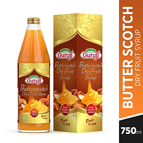 Image of Jai Guruji Butterscotch Dry Fruit Syrup Sharbat, Instant Refreshing Drink For Summer (Mix with milk Only) - 750ml