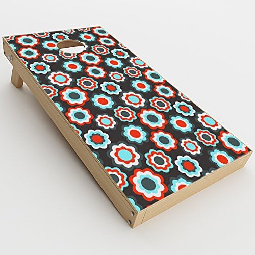 Skin Decal Vinyl Wrap for Cornhole Game Board Bag Toss/Retro Flowers