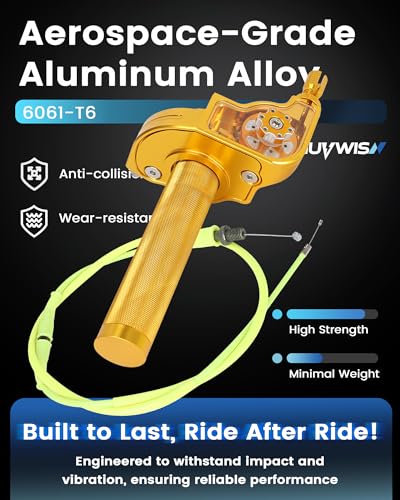 Image of Mini Bike Throttle Kit 7 /8 inch 22mm MiniBike Throttle Assembly + Throttle Cable CNC Quick Twist Universal for Dirt Pit Bike Motorcycle CT200U CT200U-EX BT200X CRF KLX SSR 50 110 125 250 Gold