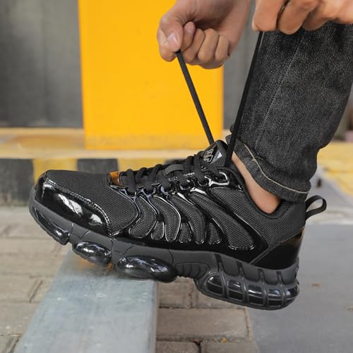 Image of NIFOFISE Steel Toe Sneakers for Men Women Lightweight Work Shoes Safety Composite Toe Shoes Indestructible Air Cushion Zapatos de seguridad para