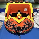 SMOOL Schlauchboote, aufblasbare Zugboote/Bootsschlauch/Wasserschlauch, Zugösen vorne und hinten mit robuster, Dicker Nylonabdeckung für Wassersport (Orange, 1-2 Person)