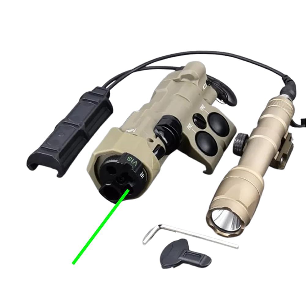 Nylon ML C1+ Box Laser Indicatore di Vista (con IR + Laser Rosso/Verde/Blu+Luce di Riempimento IR+220lm Luce LED), & M600C Forte Torcia & Modulare Dual Remote Pressure Switch (SF + 2.5 Spina) Combo,