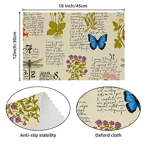 Sets de table papillon libellule lot de 6 lavables pour cuisine - 5
