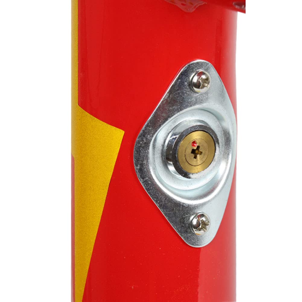 Bolardo de bloqueo de espacio de estacionamiento de automóviles Amarillo y Rojo, Forma de T, Barrera de estacionamiento de Acero Resistente plegable, Interceptor de carril de Barrera de seguridad de
