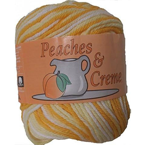 Peaches & Creme 4 Ply Worsted Weight 2 Ounces The Softest Kitchen Cotton Yarn - Variegated Yellow and White - Daisy Ombre Cover