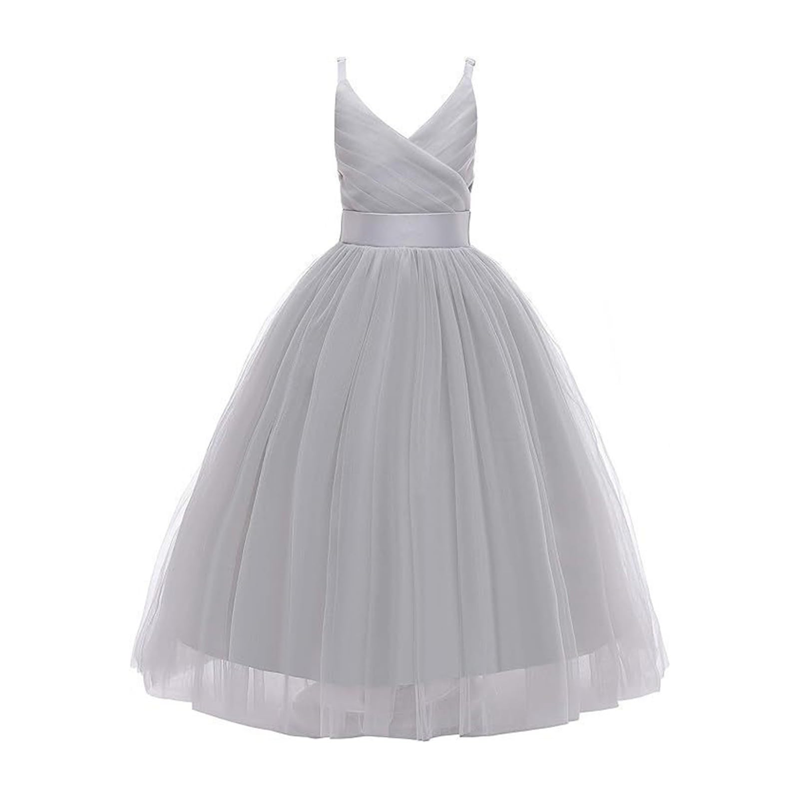 152 Niñas Moda Infantil Malla Encaje Strap Vestido Hinchado Vestido de Cumpleaños (3 14 años) Chica Verde