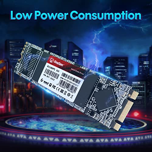 Image of KingSpec 128GB M.2 SATA 2280 SSD NOT for NVMe Slots, Upgrade for Laptop /Desktop, SATA III 6Gb /s, B+M Key, Up to 550MB /s