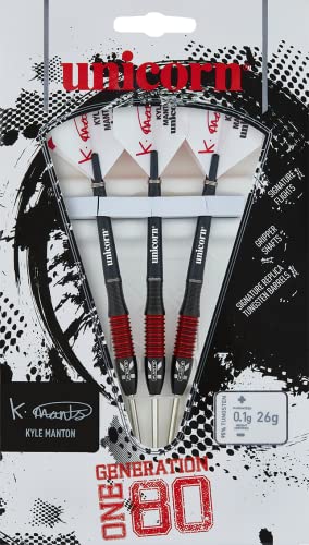 Unicorn Steel Tip Professional Darts Set, Black / Red, 26G - Image 4