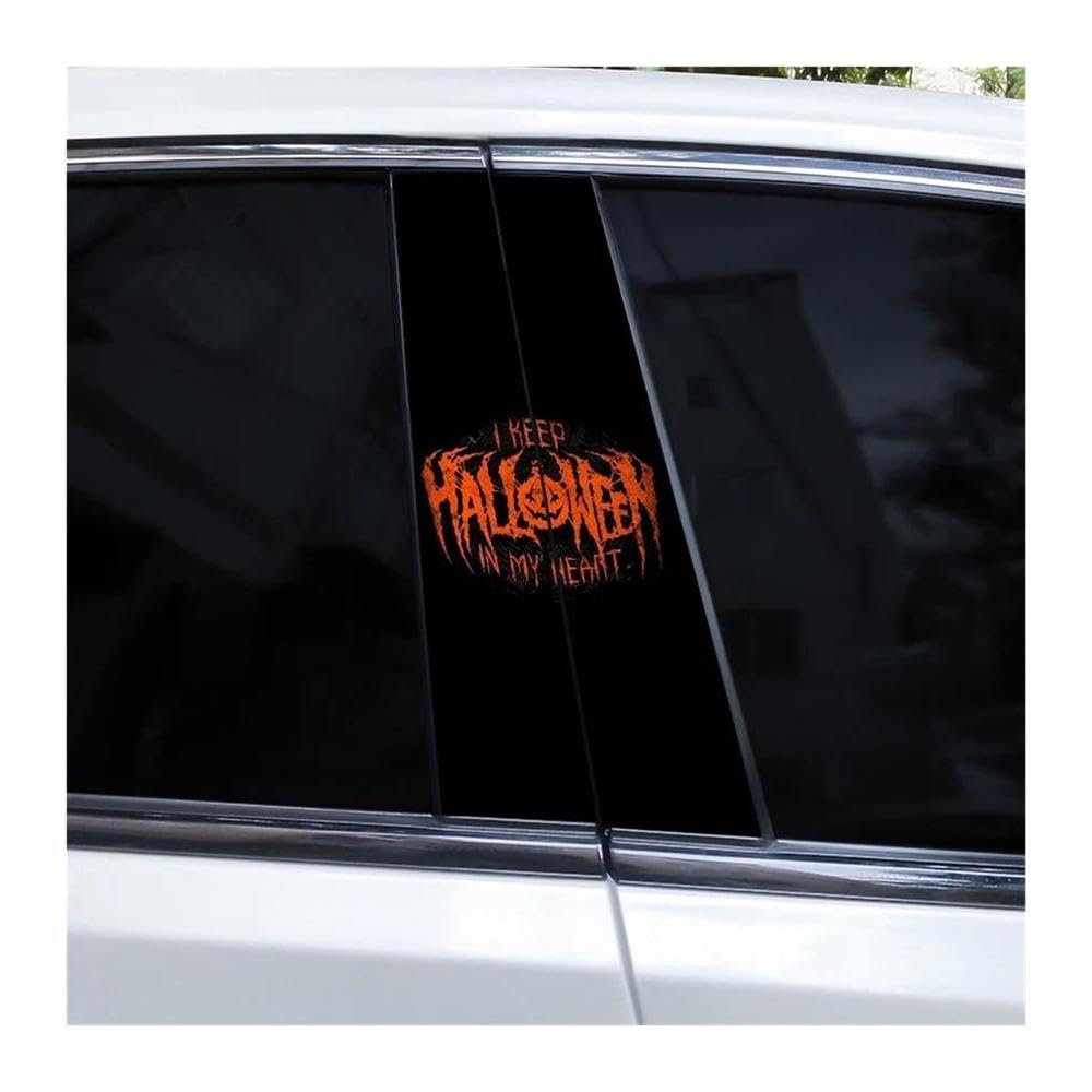 Decorative Items 2pcs Car Center Pillar Sticker Halloween Rhyme Auto B-Pillar Waterproof Protective Film