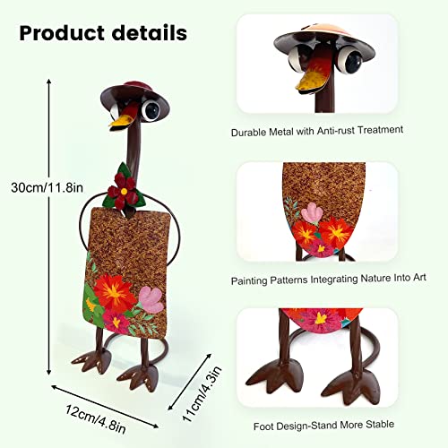 HONGLAND Metal Duck Garden Art,Shovels Ornaments Duck Garden Statues,Outdoor ...