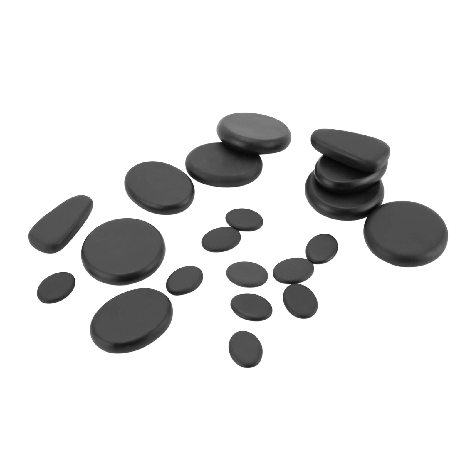 Juego de piedras de masaje de piedra caliente, 18 piedras de masaje, piedras calientes con kit de calefacción, temperatura de 140 – 158 ℉, terapia de masaje, relajación para terapeutas,