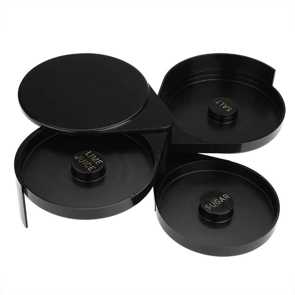 3 Tier Rim Sugar, Bar Glass For Cocktails And Margarita Mixing Salt Sugar Container Seasoning Box Bartender Tool Pub Party Reception