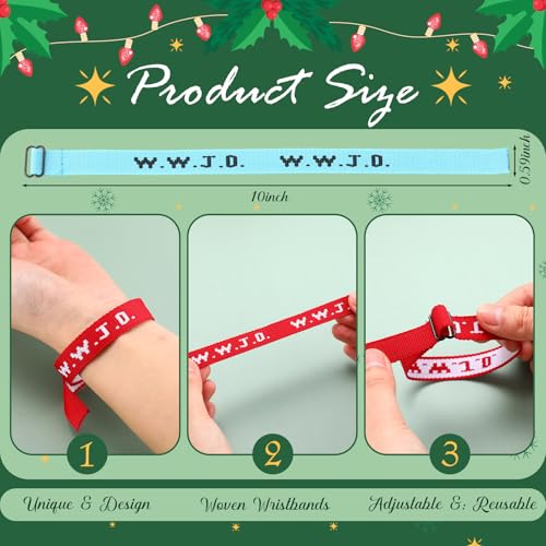 XunYee WWJD Webbing Bracelets What Would Jesus Do Christian Gifts Adjustable Religious Bracelets for Church Women Men2
