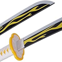 Vista 3 de damdos Espada de cosplay de anime para Halloween, espadas Demon Slayer, 41 pulgadas, demostración de fantasía, Agatsuma Zenitsu, espadas Satoman