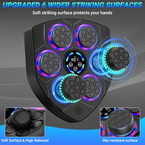 Image of TGLLM Music Boxing Machine, Interactive Punching Trainer with Boxing Gloves, Large Size Wall Mounted Electronic Boxing Target for Adult Kids, 9 Modes & 9 Speeds