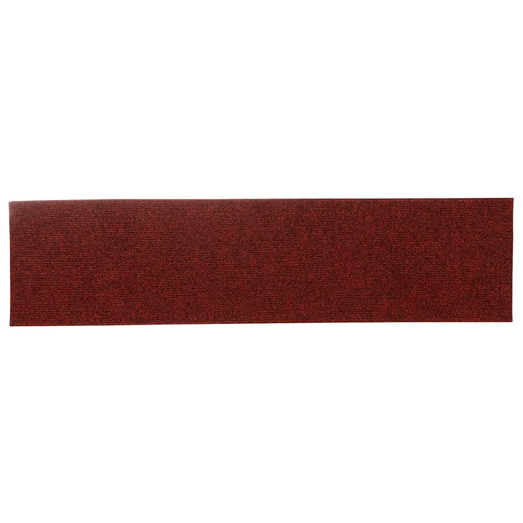 Samoprzylepne maty na schody, wygłuszające, ochrona podłogi, do przedpokoju, wejścia, 30 sztuk, 76 x 20 cm, bordowe, czerwone