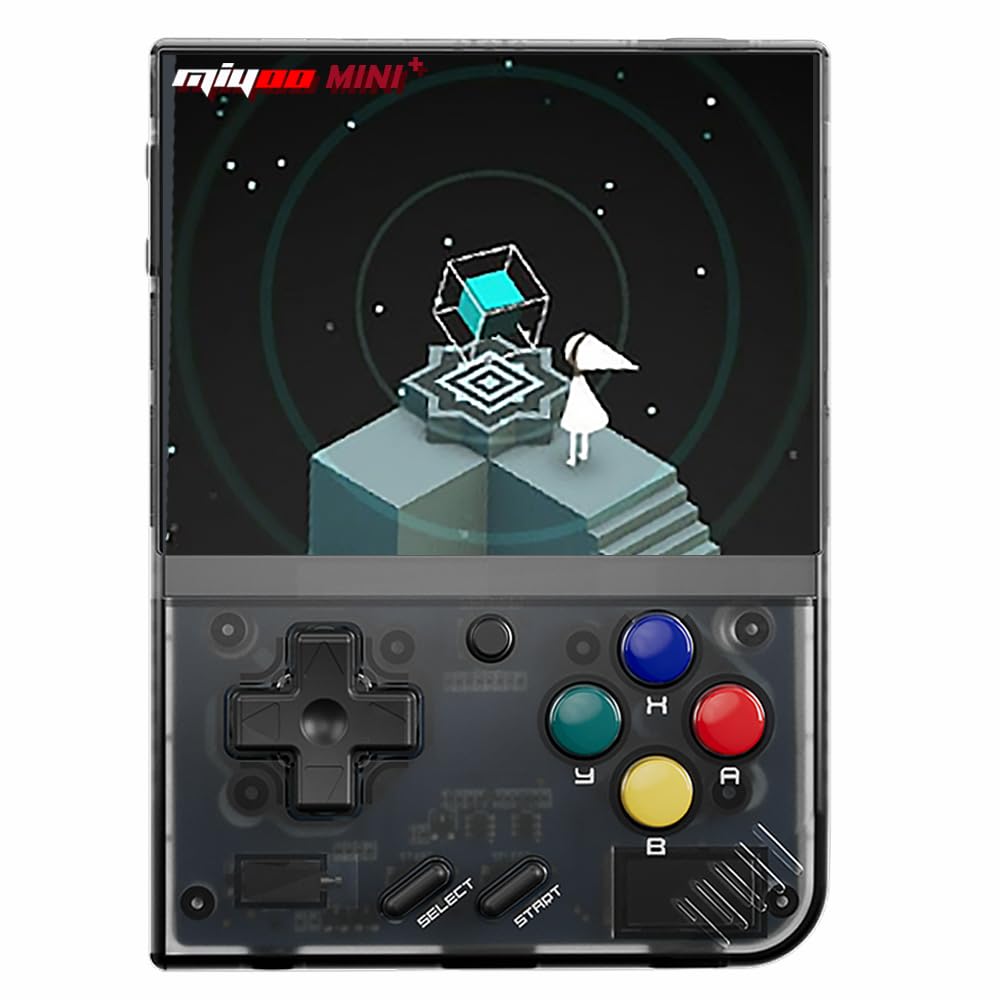 Miyoo Miyoo Mini Plus Retro Gaming Console, Handheld Game Console with 3000mAh Battery 3.5'' IPS Screen, Compatible with a Large Variety of Classic Games. Support WiFi & RTC, Black