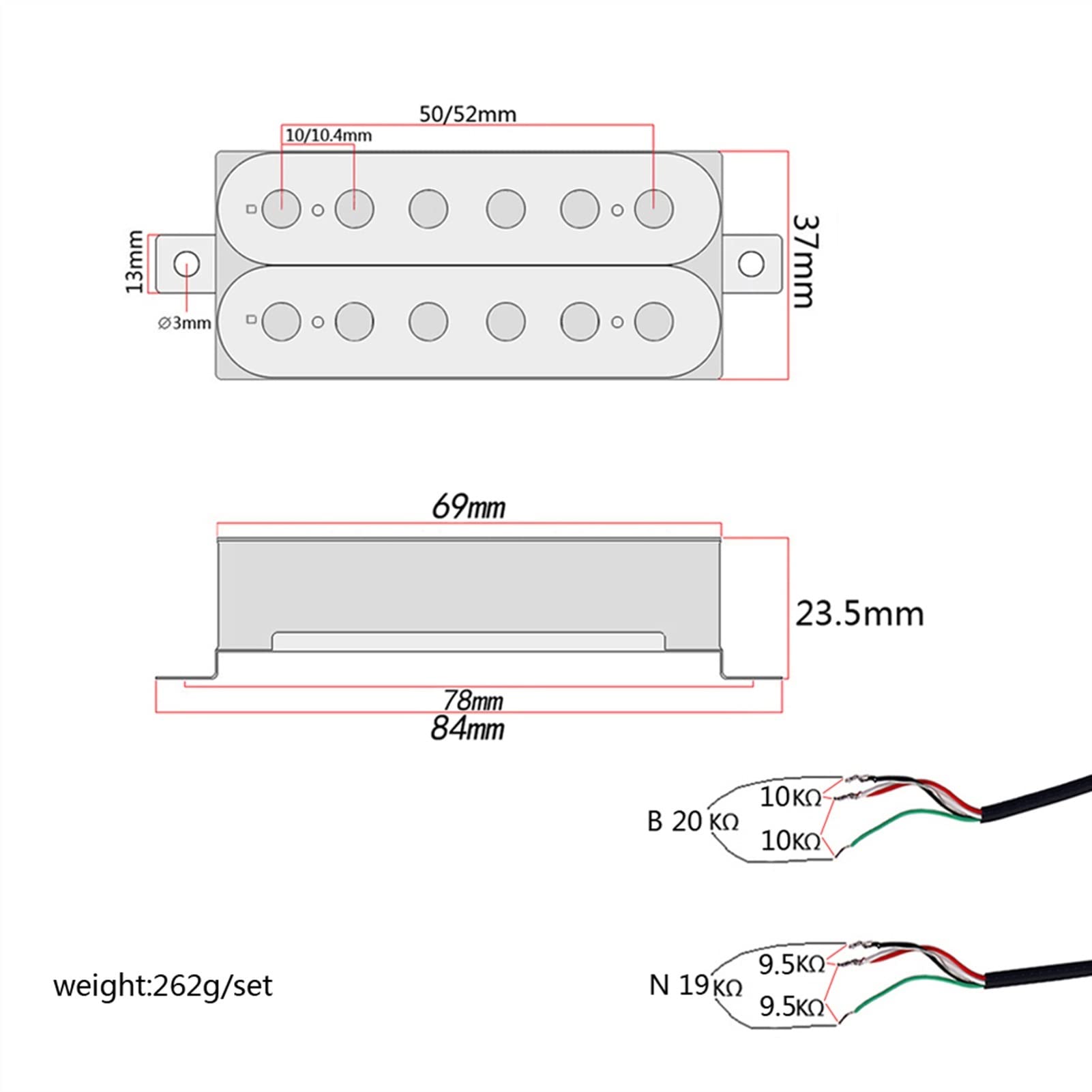 Gitara Humbucker Pickups Dla Lp. Gitary Elektryczne Z Śrubami Montażowymi Odbiór gitary elektrycznej(2(N) and 2(B))