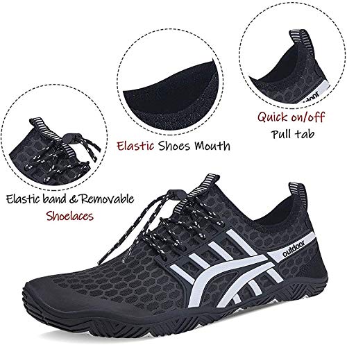 Image of MAYZERO Water Shoes Men Women Swim Surf Shoes Beach Pool Shoes Wide Toe Hiking Aqua Shoes Winter House Slippers