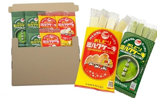 日本製乳 おしどりミルクケーキ (ミルク味8本入×3袋、宇治抹茶味7本入×3袋 計6袋)