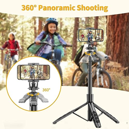 Image of Professional 62 inch Selfie Stick Tripod with Wireless Remote & Balance Handle Long Reinforced Balance Handle for Anti Shake Shooting for Wide Angle Photo & Video Recording
