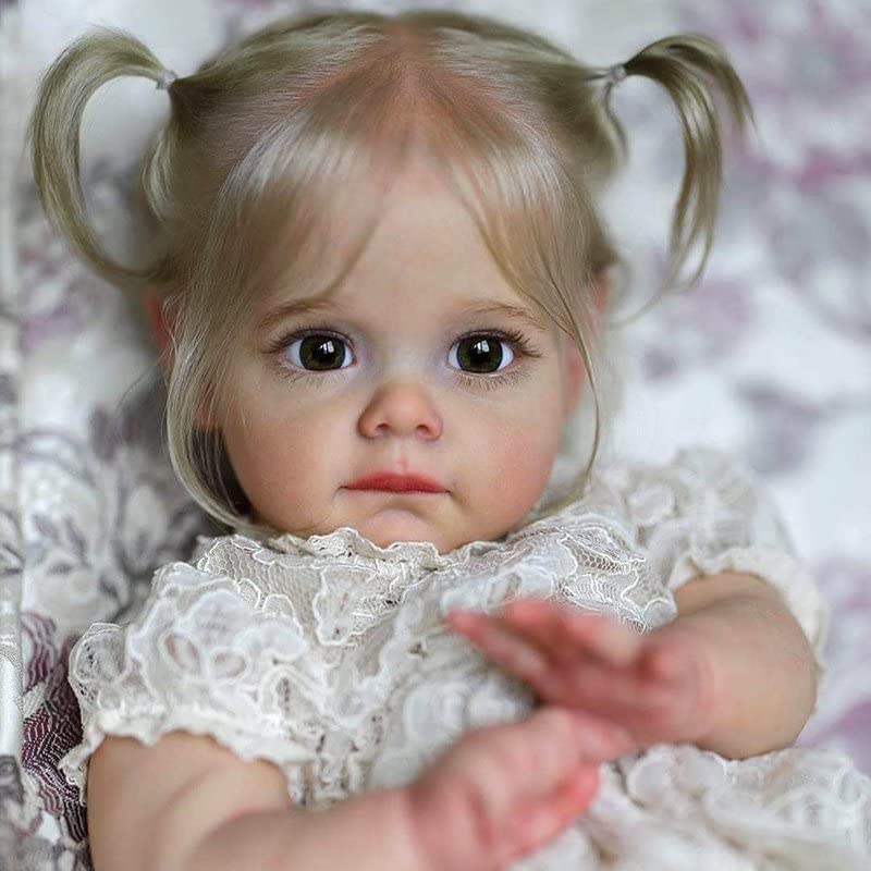 TERABITHIA 22 Inch Silicone Reborn Baby Doll – Lifelike Blond Hair, Full Body Vinyl, Realistic Newborn Girl Doll With Outfit - View #2