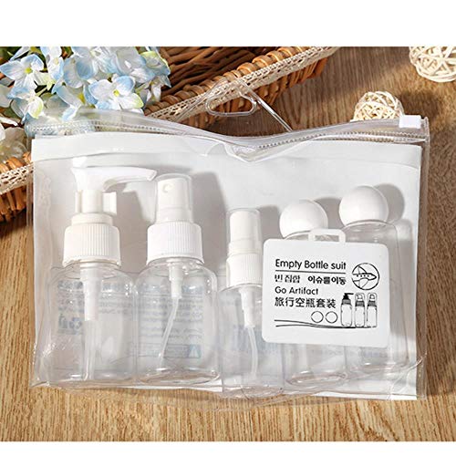 QPM Portable Clear 5pcs/set Travel Bottles Packing Lotion Empty Packing Bottle Spray Bottle Container Carry,random