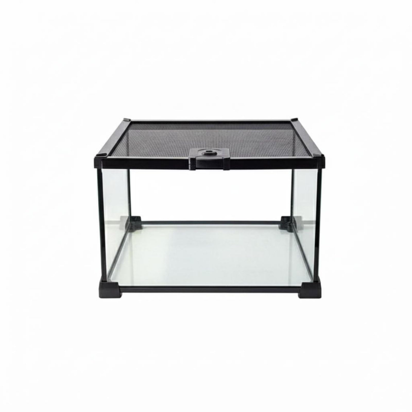 Terrario para Reptiles de Cristal Transparente Hábitat Apilable con Ventilación Diseño Antiescape y Estructura Versátil Adecuado para Espacio Reducido, 30x30x20cm