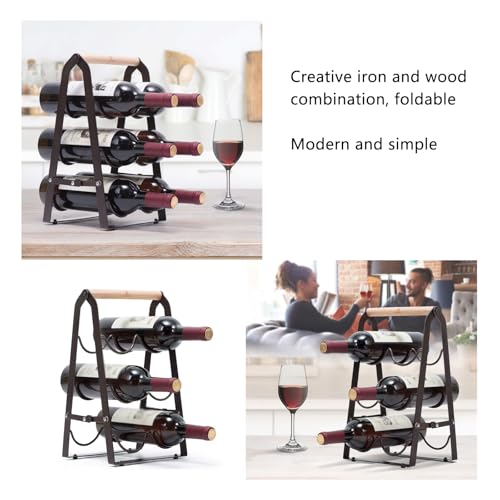 Soporte para 6 botellas de vino en hierro forjado negro miniatura 7