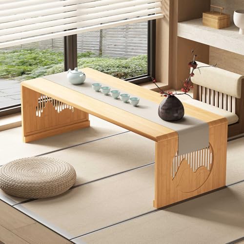 Mesa de Centro Plegable, Mesa de Centro Baja versátil Que Ahorra Espacio, Escritorio de Madera, Mesa de Centro Baja sin ensamblaje, para Espacios pequeños, Sala de Estar, hogar,Wood,120X48X30cm