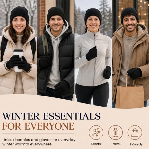 Image of YACHT & SMITH Winter Beanies, Bulk Cold Weather Thermal Warm Stretch Skull Cap, Mens Womens Unisex Hat